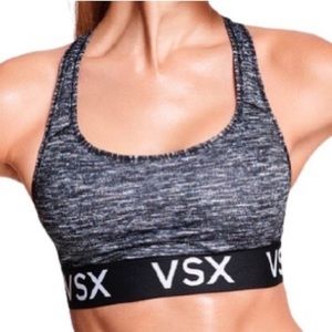 Victoria's Secret VSX Racerback Sports Bra Heather Gray